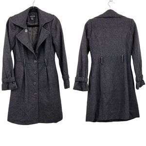 Rampage Peacoat Wool Single Breasted Button Down Long Gray S Military Streetwear
